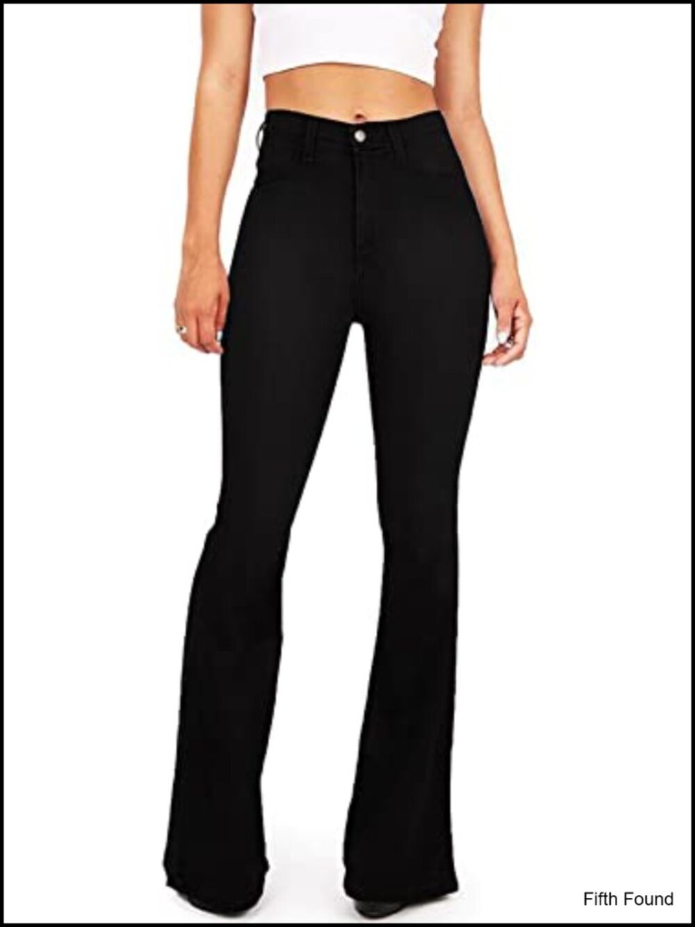 High Waisted Bell Bottom Jeans Stretchy Ripped Flare Denim
